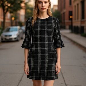 REITMANS - Black and White Plaid Dress